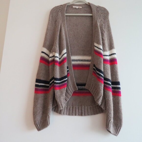 XIRENA Lander Striped Open Front Alpaca Blend Cardigan Bohemian Comfy - Size M - Picture 8 of 13